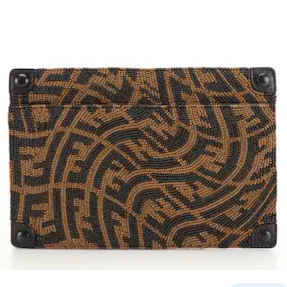 FENDI x Sarah Coleman FF Vertigo New & Auth Beaded Pouch - Picture 1 of 8